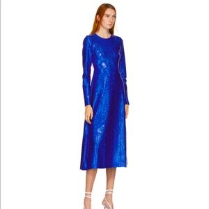 SAKS POTTS Blue Shimmer Simple Dress